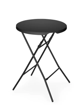 Okrúhly koktailový stolík, čierny, priemer 80 cm | AMERBOX 811047