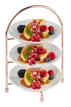 Stojan na servírovanie na 3 taniere, medený, 18.5x15.5x26 cm | APS 33211