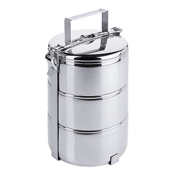 Oceľová obedová nádoba, 2,7 l, priemer 14 cm, 3 priehradky | CONTACTO 4014/143