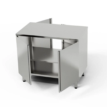 Priechodný pracovný stôl z nerezovej ocele 140x70x85 cm | FORGAST