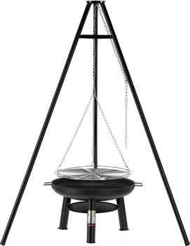 Závesný uhlíkový gril na trojnožke, rošt s priemerom 56,5 cm | LUND 99924