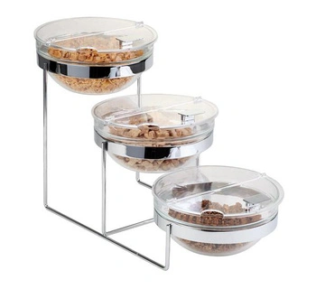 Bufetový stojan SUNDAY, súprava s 3 miskami s pokrievkami, 61x24x37.5 cm | APS 11795