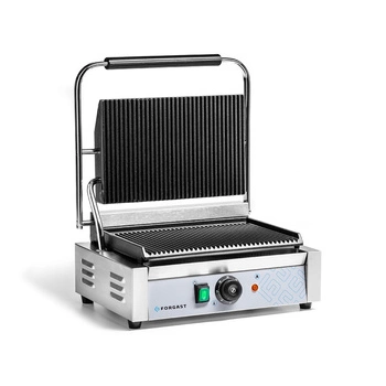 Kontaktný gril panini, vrúbkované platne, 2.2 kW | FORGAST FG09201