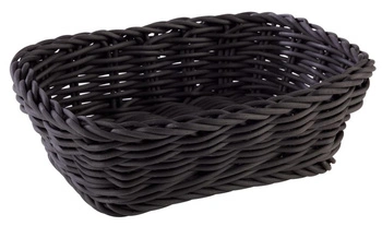 Kôš na pečivo z polypropylénu, obdĺžnikový, čierny, 19x13x6 cm | APS 50630