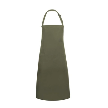 Kuchárska zástera Basic 75 x 90 cm s vreckom a prackou machovo zelená | KARLOWSKY BLS 5-79-Stck