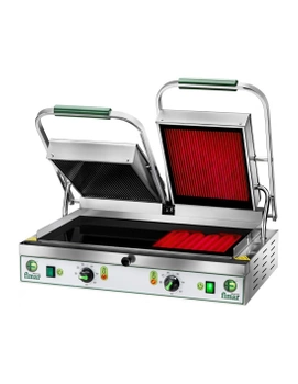 Dvojitý kontaktný gril s keramickými hladkými platňami, 55x30 cm, 3.4 kW, 230 V | FIMAR PV55LL