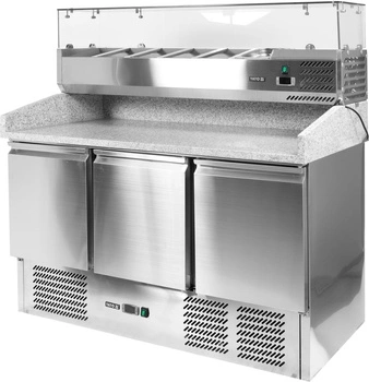 Chladiaci stôl 3-dverový na pizzu so skleneným nadstavcom | YATO YG-05305