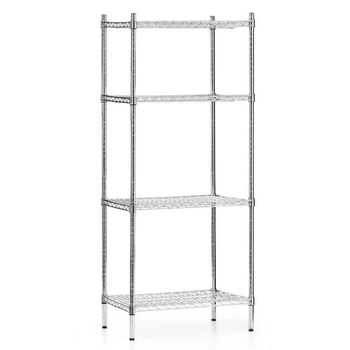 Skladací skladový regál z chrómovanej ocele, 4 police, 61x45,5x180 cm | FORGAST FG15131