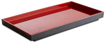 Tácňa ASIA PLUS GN 1/3 z melamínu, červeno-čierna, 32.5x17.6x3 cm | APS 15457