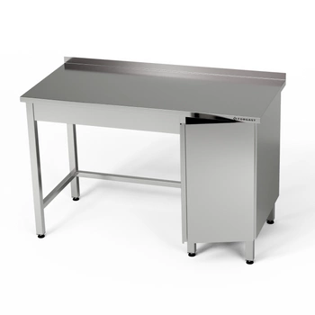 Pracovný stôl z nehrdzavejúcej ocele so skrinkou 150x60x85 cm | FORGAST