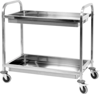 Nerezový skladací čašnícky vozík s 2 hlbokými policami | YATO YG-09099