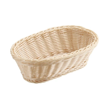 Košík z polypropylénu ECONOMIC, oválny, svetlobéžový, 27x17.5x8.5 cm | APS 40139