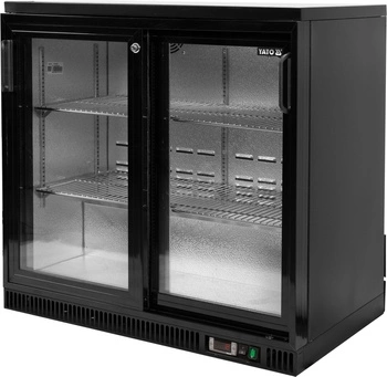 Chłodziarka do butelek, 227 l, aluminium, dynamiczne chłodzenie, automatyczne odszranianie | YATO YG-05356