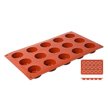 Silikónová forma na pečenie Mini-Cylinder, 15 otvorov s priemerom 4 cm | CONTACTO 6635/415