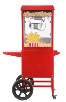 Stroj na popcorn s vozíkom, červený, 1,155 kW, 230 V | HENDI 282830