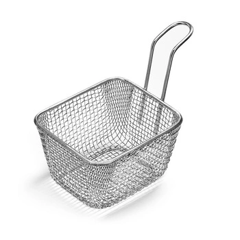 Košík na servírovanie pokrmov finger food, 10,5x9x6,5 cm, nehrdzavejúca oceľ | FORGAST FG11519