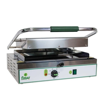 Kontaktný gril panini s keramickými platňami, hladká horná časť, ryhované dno 40x30 cm, 2 kW, 230 V | FIMAR PV40LR