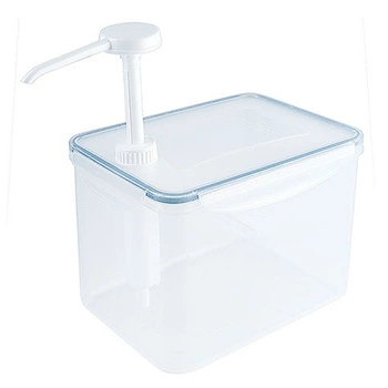 Dávkovač na omáčky s pumpičkou, 3,9 l, priehľadný | CONTACTO 1324/390