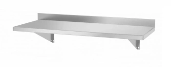 Závesná polica z nehrdzavejúcej ocele s 2 konzolami | HENDI 816486