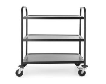 Čierny 3-policový čašnícky vozík Hendi 811320