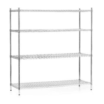 Skladací skladový regál z chrómovanej ocele, 4 police, 152x61x180 cm | FORGAST FG15139