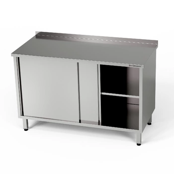 Nerezový pracovný stôl so skrinkou 90x60x85 cm | FORGAST