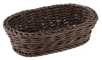 Košík z polypropylénu PROFI LINE, oválny, hnedý, 19x12x6 cm | APS 50627