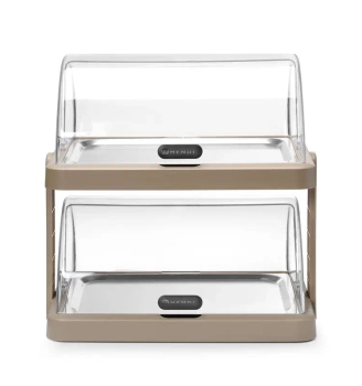 Dvojitá chladiaca vitrína roll-top Duo UNIQ navrhnutá Robertom Bronwasserom, béžová, 48x35.5x48 cm | HENDI 871959