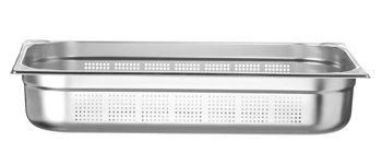 KITCHEN LINE 10 cm hlboký perforovaný hrniec z nerezovej ocele GN 1/1 perforovaný | HENDI 807132