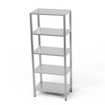 Nerezový 5-polohový perforovaný regál 100x40x180 cm | FORGAST