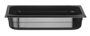 GN 1/2 hrniec 6,5 cm hlboký z čierneho polykarbonátu | HENDI 862438