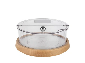 Veľká chladiaca misa s drevenou základňou TOP FRESH s vložkou a pokrievkou, 26x15 cm | APS 11817