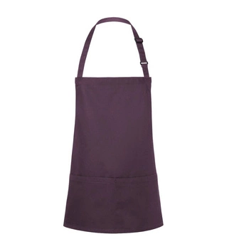 Krátka zástera Basic 75 x 60 cm s vreckom a prackou baklažánová | KARLOWSKY BLS 6-39-Stck
