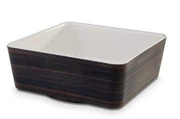 Miska APS PLUS, melamín, svetlobéžová, hnedá, 24x24x9 cm, 3.5 l | APS 15217