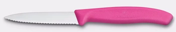 Nôž na zeleninu a ovocie Swiss Classic, zúbkovaná čepeľ, ružový, dĺžka čepele 8 cm | VICTORINOX 6.7635.C1