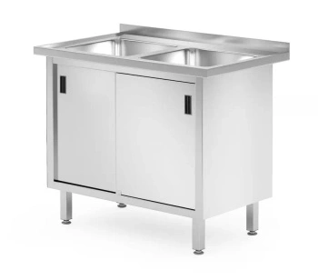 Stôl s dvojdrezom a skrinkou, 100x60x85 cm | HENDI 813690