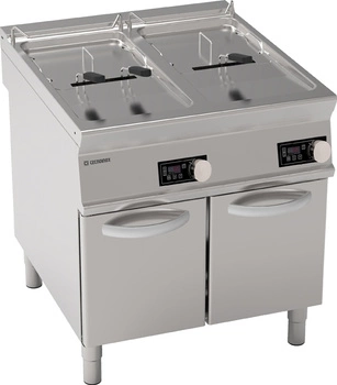 Elektrická dvojitá fritéza s elektronickým ovládaním, 2 x 21 l, 40 kW s uzavretou základňou | TECNOINOX 316169