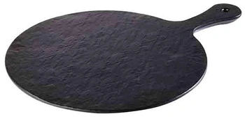 Tácka SLATE-ROCK s rukoväťou, melamín, čierna, 42x30x1.5 cm | APS 84257