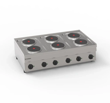 Kuchynský elektrický sporák 6-platňový stolný, 12 kW, 400 V | TECNOINOX 1160046