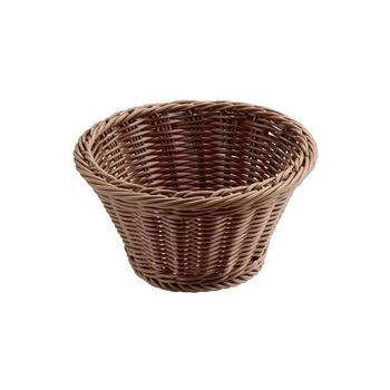 Košík z polypropylénu ECONOMIC, okrúhly, hnedý, 19x9.5 cm | APS 40191