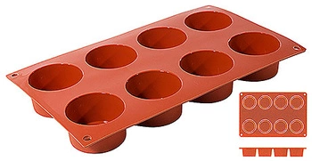 Forma na ramekin silikónová, 8 otvorov, 6x3.5 cm | CONTACTO 6636/068