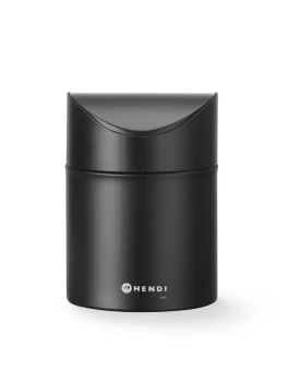 Stolový odpadkový kôš s výklopným vekom, 1,2 l, čierny, priemer 12 x V 16,5 cm | HENDI 440773
