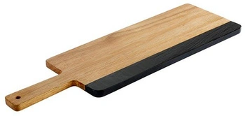 Servírovacia doska ROCKWOOD, s pásom z bridlice, hnedá, 56x18x1,5 cm | APS 869