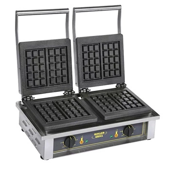 Elektrický dvojitý vaflovač, 4 vafle, 10x18x2,2 cm, 3,2 kW | ROLLER GRILL GED 10