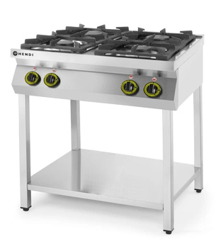 Plynový sporák 4-horákový, 2×3.5 kW, 2×6 kW, 19 kW | HENDI 227589