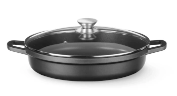 Hrniec s nepriľnavým povrchom, 4,3L, čierny, 42.5x33.2x(V)7 cm | HENDI 611012
