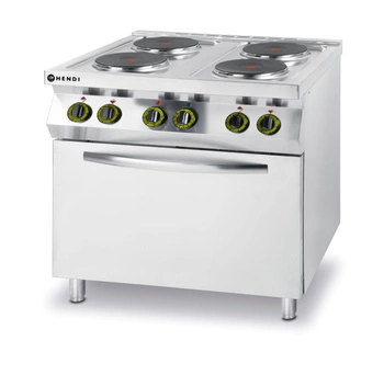 Gastronomická elektrická kuchyňa 4-platňová s rúrou, 13,4 kW, 400 V | HENDI 225936