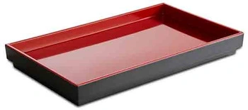 Podnos ASIA PLUS GN 1/4 z melamínu, červeno-čierny, 26.5x16.2x3 cm | APS 15458
