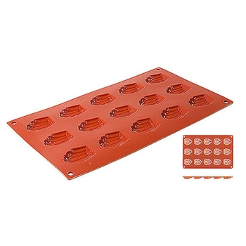 Silikónová forma na pečenie na madeleine, 15 otvorov s rozmermi 4,4x3,4 cm | CONTACTO 6637/415