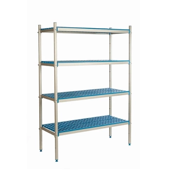 Voľne stojaca 4-policová knižnica s hĺbkou 50 cm 2PD-54+4P-135 | ALUSHELF 50161